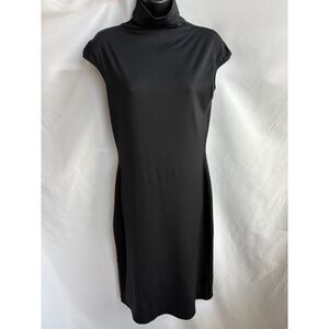 BGN Fashion Black Mock Neck Dress Size M Minimalist Work Career Closet Staple
